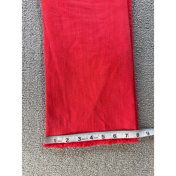 Mother Superior The Hustler Ankle Fray Jeans The Devil May Care Mars Red Sz 28 - Picture 14 of 15